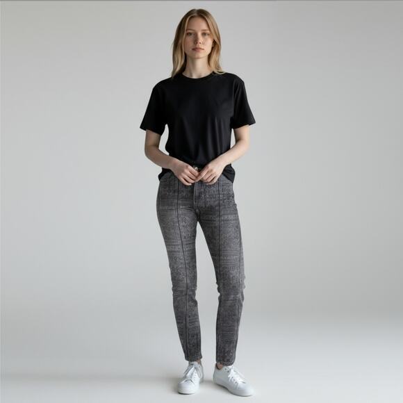 Free People Batik Isla Tribal Aztec Size 27 Skinny Jeans - Picture 10 of 10